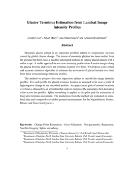 Glacier Terminus Estimation from Landsat Image Intensity Profiles