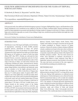 Four New Additions of Orchid Species for the Flora of Tripura, North East
