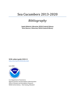 Sea Cucumbers 2013-2020 Bibliography