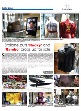 Stallone Puts 'Rocky' and 'Rambo' Props up for Sale