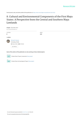 8. Cultural and Environmental Components of the First Maya States: a Perspective from the Central and Southern Maya Lowlands