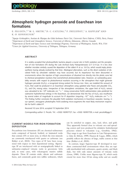 Atmospheric Hydrogen Peroxide and Eoarchean Iron Formations E