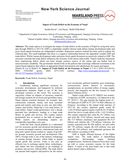 86 Impact of Trade Deficit on the Economy of Nepal Seniha Rawal 1