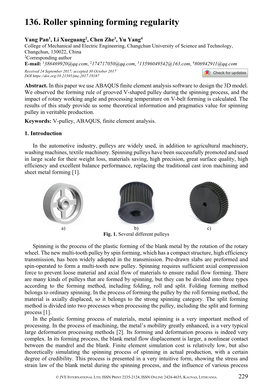 Roller Spinning Forming Regularity