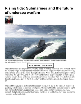 Rising Tide: Submarines and the Future of Undersea Warfare