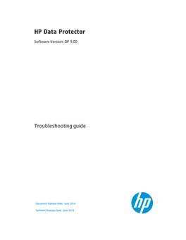 HP Data Protector 9.00 Troubleshooting Guide