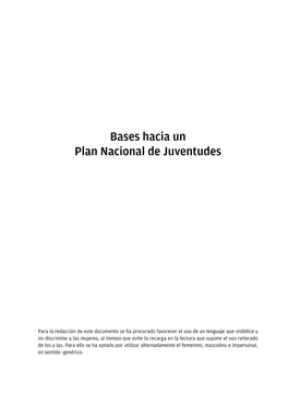 Bases Hacia Un Plan Nacional De Juventudes