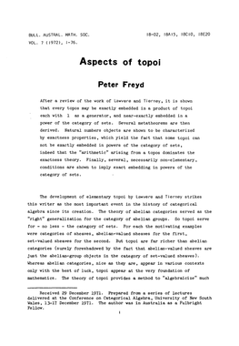 Aspects of Topoi