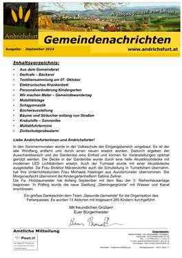 Gemeindenachrichten 2014-09