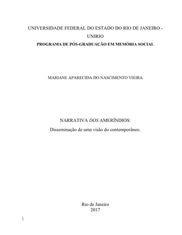 Unirio Narrativa Dos Ameríndios