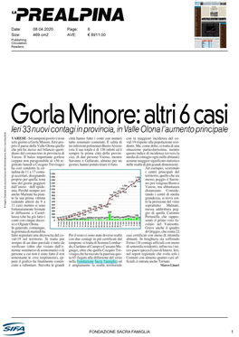 Gorla Minore: Altri 6 Casi Ieri 33 Nuovi Contagi in Provincia, in Valle Olona L'aumento Principale