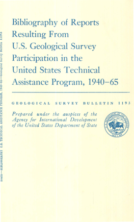 Bibliography of Reports Resulting from U.S. Geological Survey Participation in the United States Technical Assistance Program, 1940-65