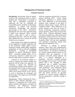 Phylogenetics of Freshwater Sculpin