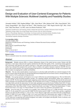 Design and Evaluation of User-Centered Exergames for Patients with Multiple Sclerosis: Multilevel Usability and Feasibility Studies