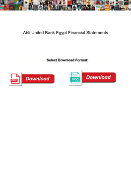 Ahli United Bank Egypt Financial Statements