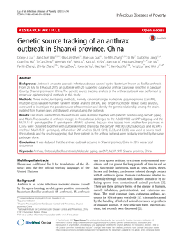 Genetic Source Tracking of an Anthrax