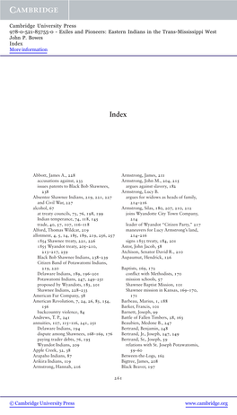 Exiles and Pioneers: Eastern Indians in the Trans-Mississippi West John P