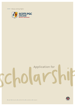 Application for Scholarship Scholarship Application