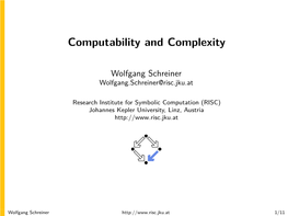 Computability and Complexity