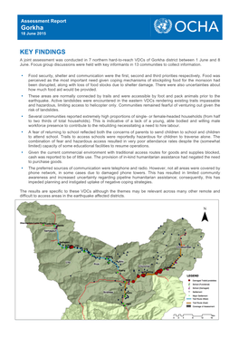 KEY FINDINGS Gorkha