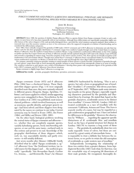 Pyrgus Communis and Pyrgus Albescens (Hesperiidae: Pyrginae) Are Separate Transcontinental Species with Variable but Diagnostic Valves