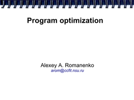 Program Optimization