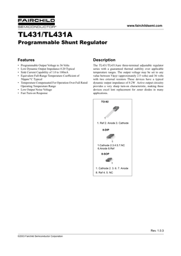 TL431/TL431A Programmable Shunt Regulator