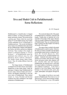Siva and Shakti Cult in Parlakhemundi : Some Reflections