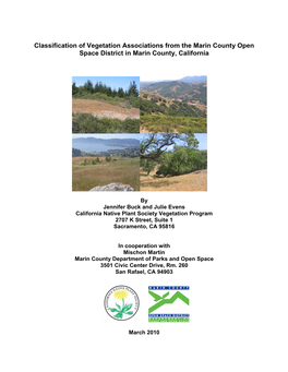 Classification of Vegetation Associations Form the Marin County