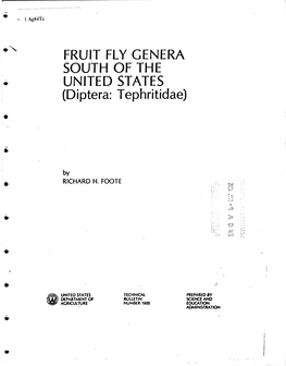FRUIT FLY GENERA SOUTH of the UNITED STATES (Díptera: Tephritidae)