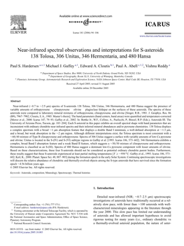 Near-Infrared Spectral Observations and Interpretations for S-Asteroids 138 Tolosa, 306 Unitas, 346 Hermentaria, and 480 Hansa