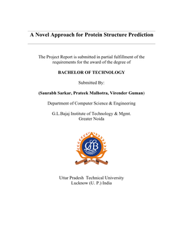 A Novel Approach for Protein Structure Prediction