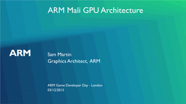 ARM Mali Architecture