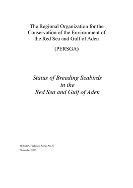 Status of Breeding Seabirds in the Red Sea and Gulf of Aden