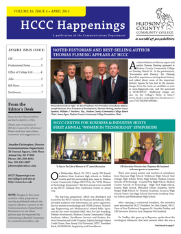 APRIL 2014 HCCC Happenings a Publication of the Communications Department