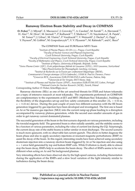 Runaway Electron Beam Stability and Decay in COMPASS O