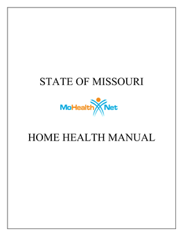 HOME HEALTH MANUAL Home Health