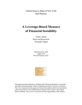A Leverage-Based Measure of Financial Instability