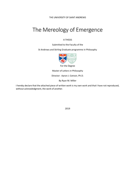 The Mereology of Emergence