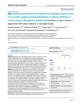 Ambient and Indoor Air Pollution in Pregnancy and The