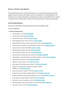 Botany in British India Material