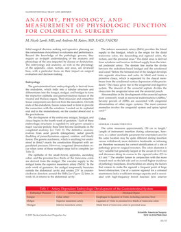 Anatomy, Physiology, and Measurement of Physiologic Function for Colorectal Surgery