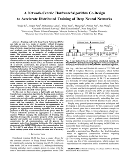 A Network-Centric Hardware/Algorithm Co-Design to Accelerate Distributed Training of Deep Neural Networks