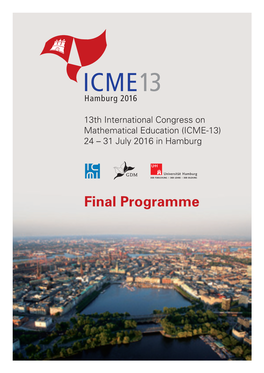 ICME-13) 24 – 31 July 2016 in Hamburg