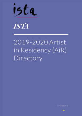 ISTA 2019-2020 Artist in Residency (Air) Directory