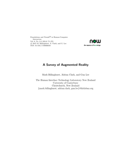 A Survey of Augmented Reality