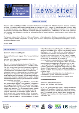 Newsletter October 2005