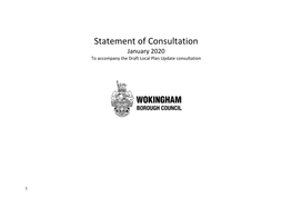 Statement of Consultation January 2020 to Accompany the Draft Local Plan Update Consultation