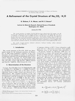 A Refinement of the Crystal Structure of Na2 C0 3 • H2 0