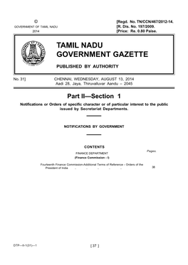 Tamil Nadu Government Gazette